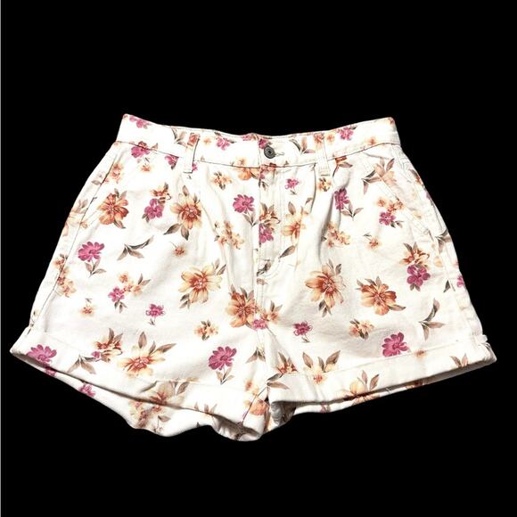 American Eagle Mom Short Pink and Orange Flowers size 8 - Picture 1 of 6